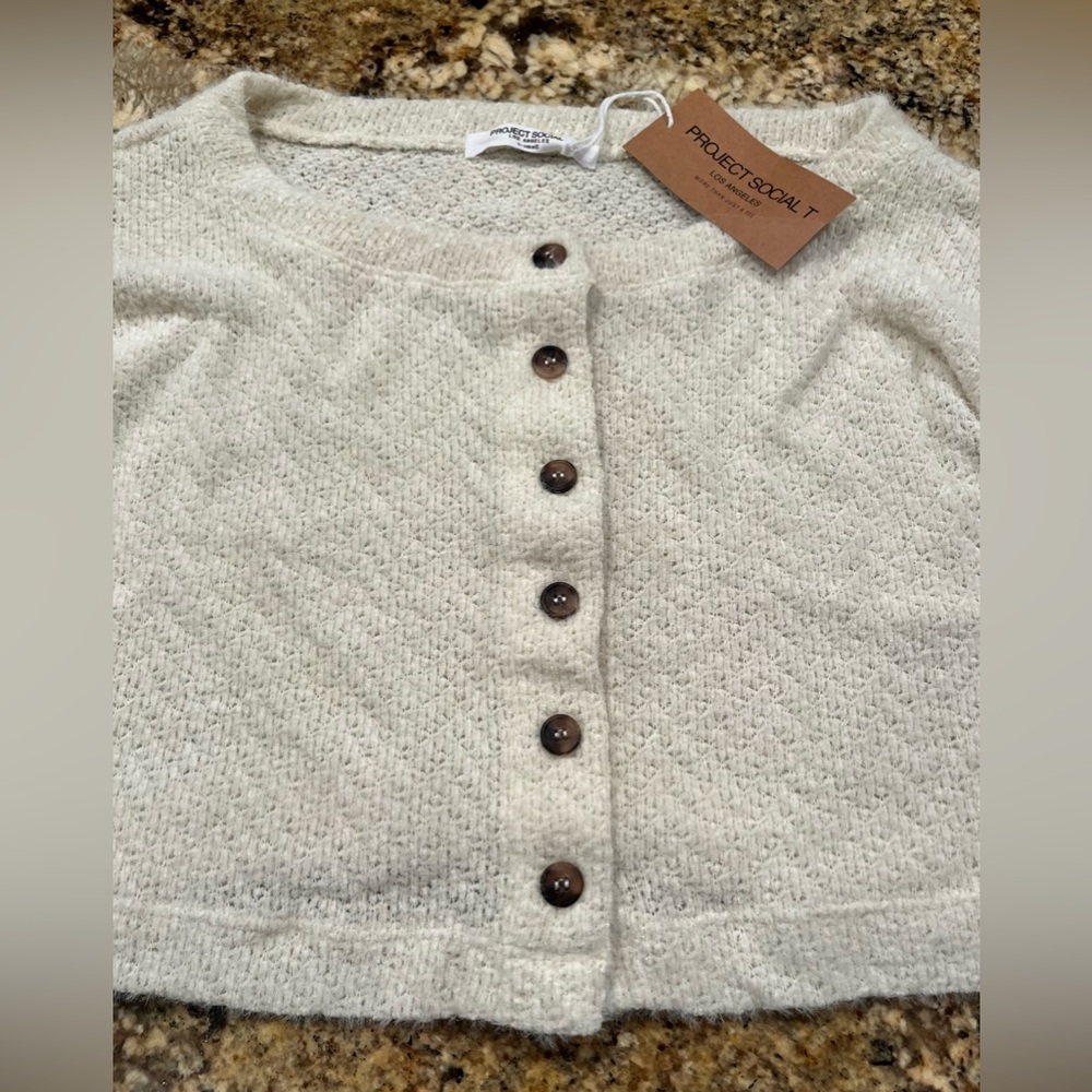 NWT Project Social T Paulina Chenille Cardigan - Picture 7 of 11